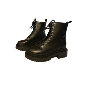 Madden Girl G Marie Black Combat Boots NEW Lace Up Side Zipper Size 6.5